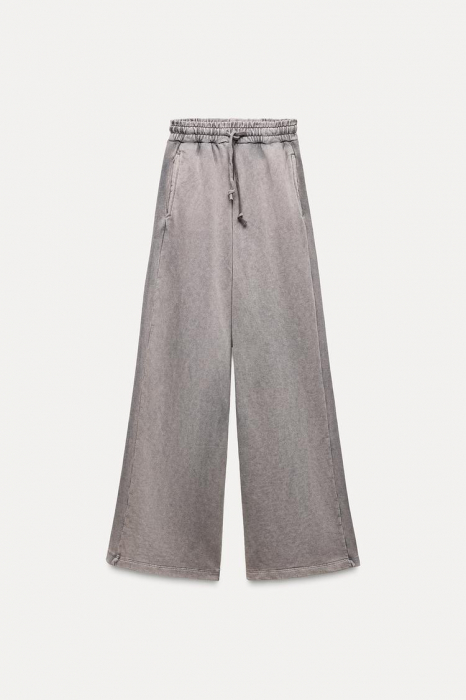 Compleu dama 2 piese din bumbac organic, set trening casual cu bluza cu gluga si pantaloni cu talie inalta [5]