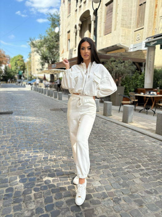 Compleu Dama 2 Piese din Bumbac - Set 2 Piese Hanorac si Pantaloni [5]