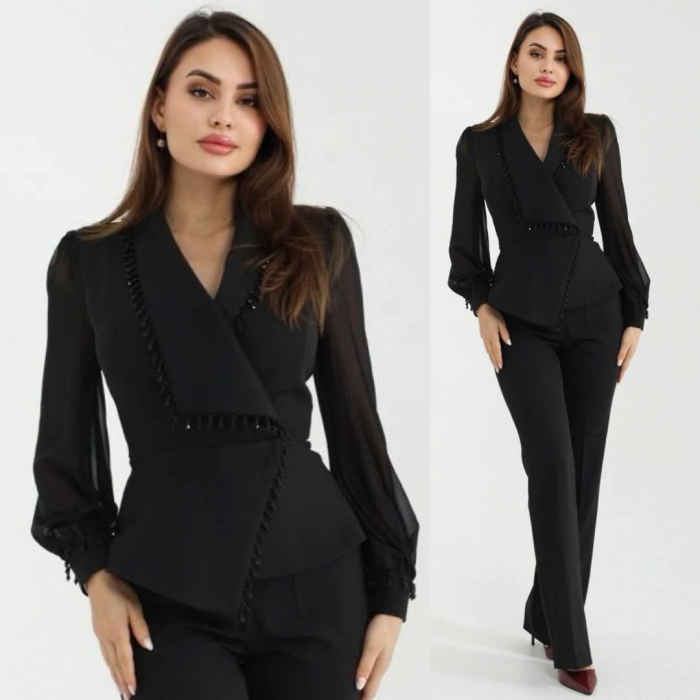 Compleu Dama 2 Piese Sacou si Pantaloni cu Strasuri - Catalog [3]