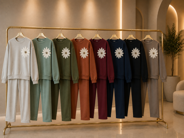 Compleu dama cu pantaloni si bluza cu floare statement [2]