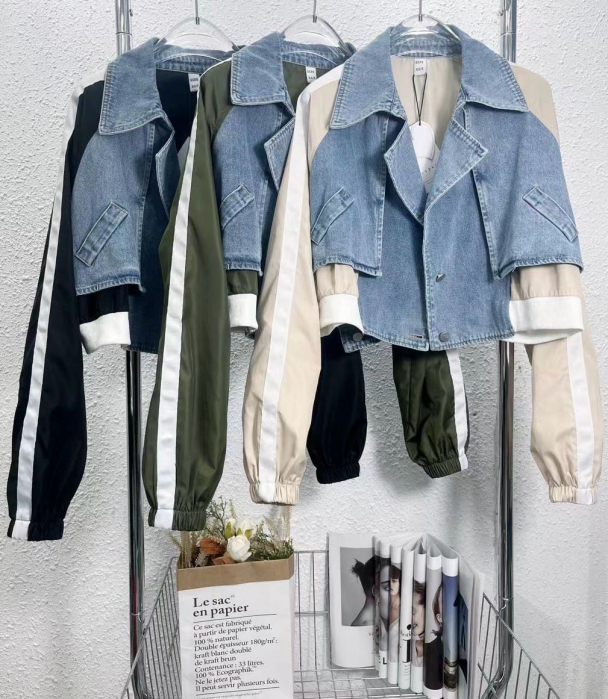 Compleu Dama Denim Blend Geaca si Pantaloni Blug [2]