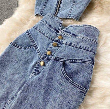 Compleu Dama Denim - Set Top si Fusta din Blug [6]