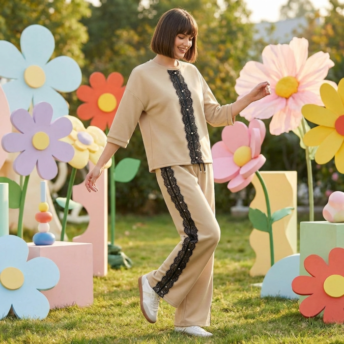 Compleu Dama Elegant cu Imprimeu – Camasa si Pantaloni S-XL [9]