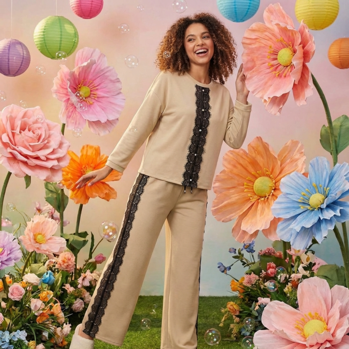 Compleu Dama Elegant cu Imprimeu – Camasa si Pantaloni S-XL [8]