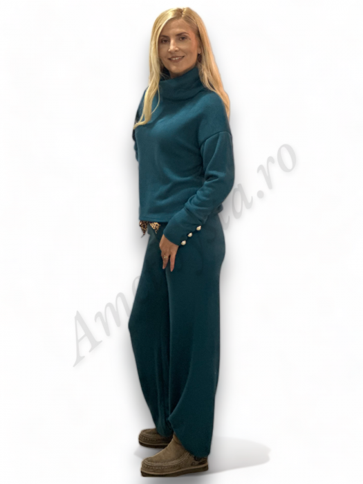 Compleu Dama Molton Bluza si Pantalon - Albastru - Amethysta.ro [6]