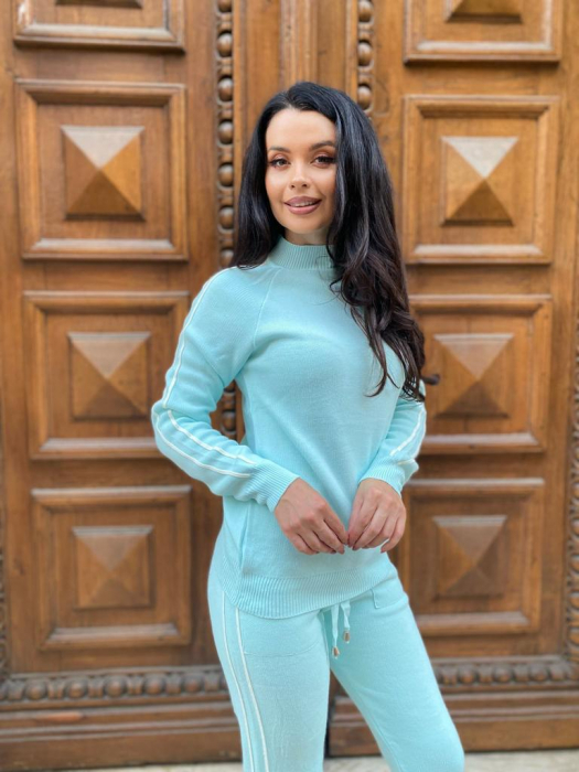 Compleu Dama Set 2 Piese Bluza si Pantalon Tricot - 2 dungi [2]