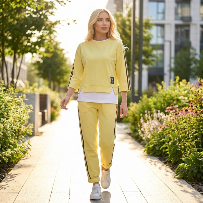 Compleu Dama Sport Hanorac Crop si Pantaloni - Negru S-L [4]