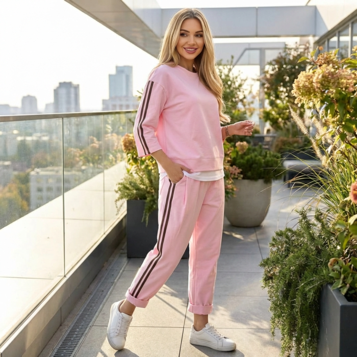 Compleu Dama Sport Hanorac Crop si Pantaloni - Negru S-L [2]