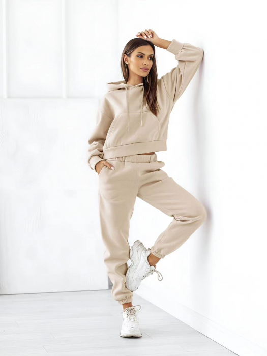 Compleu Dama Trening Dama 2 Piese Bluza si Pantalon din Bumbac Vatuit - CMS [1]