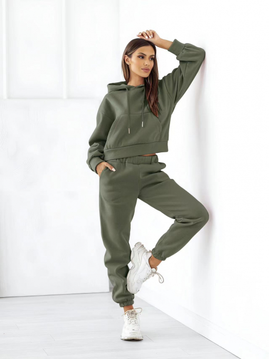 Compleu Dama Trening Dama 2 Piese Bluza si Pantalon din Bumbac Vatuit - CMS [1]