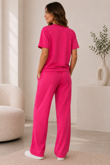 Compleu trening  cu pantaloni largi si detalii decorative [2]