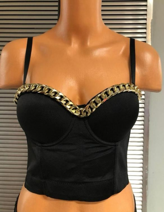 Corset Diamond Touch cu cristale – push-up cu bretele reglabile, stil glamour pentru ocazii speciale - 3 [3]