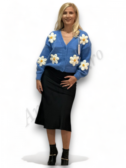 Fusta dama saten evazata negru model Serena - Amethysta.ro [5]