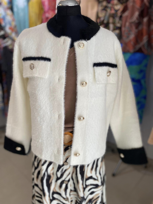 Jacheta Dama Cardigan Cashmere Blend - Nasturi Aurii [2]