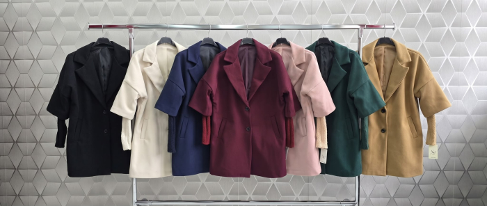Palton dama din stofa, croi oversized, cu maneci suprapuse si rever elegant [2]