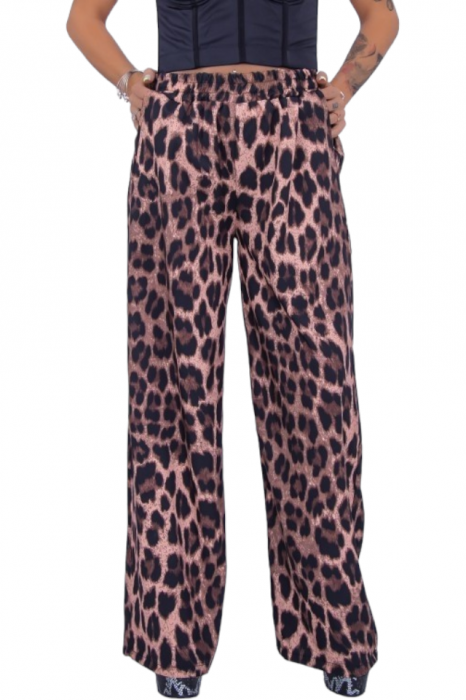 Pantaloni dama casual animal print - Azara - leopard2 [3]