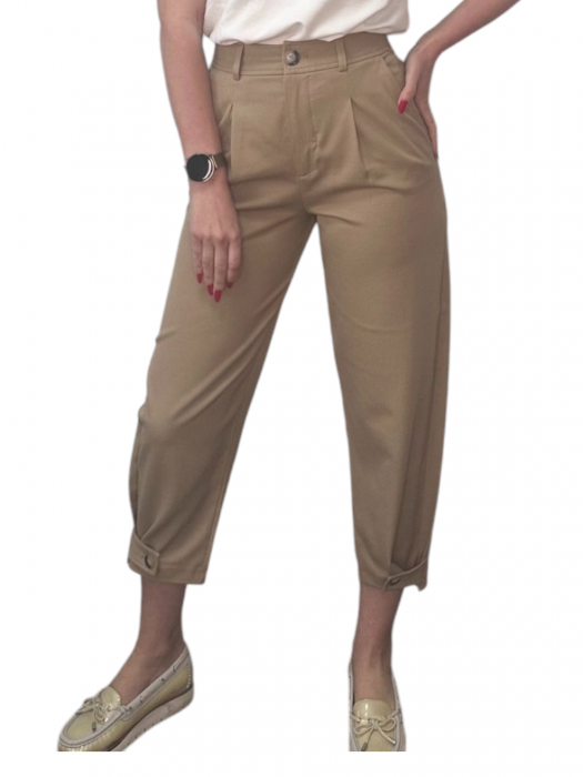 Pantaloni dama cu pense si croiala lejera - Darts - crem [2]