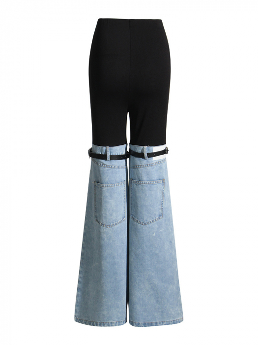 Pantaloni Dama Danielle Patchwork combinatie Blug si Textil [7]