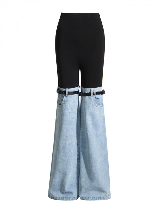 Pantaloni Dama Danielle Patchwork combinatie Blug si Textil [9]