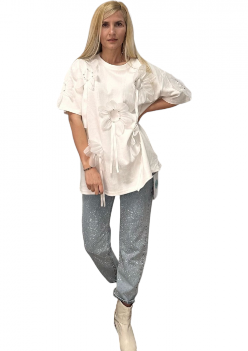 Pantaloni dama denim cu strasuri - Sony [7]