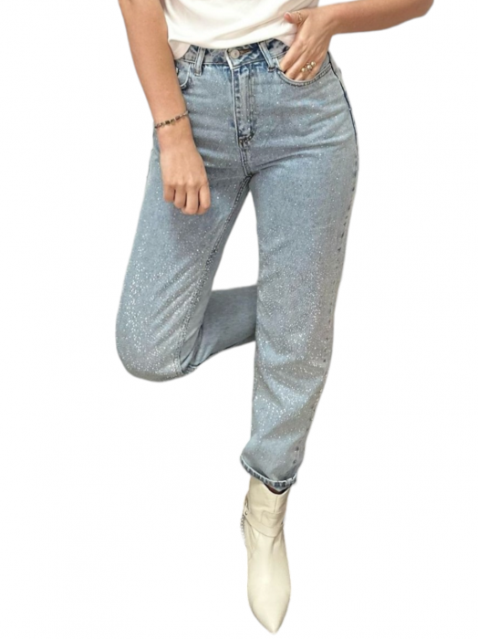 Pantaloni dama denim cu strasuri - Sony [2]