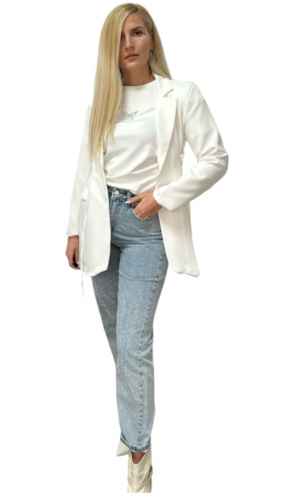 Pantaloni dama denim cu strasuri - Sony [5]