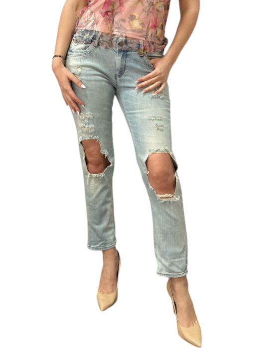 Pantaloni dama denim cu taieturi - Replus [1]