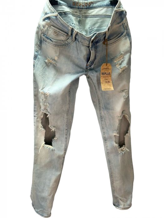 Pantaloni dama denim cu taieturi - Replus [5]
