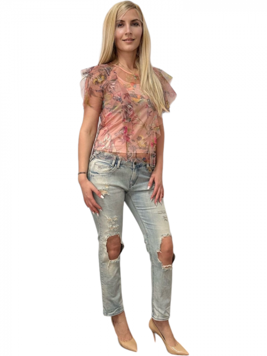 Pantaloni dama denim cu taieturi - Replus [3]