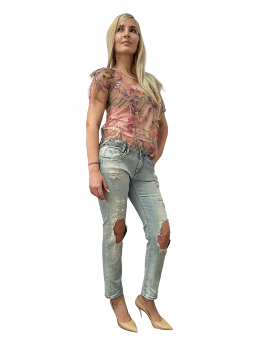 Pantaloni dama denim cu taieturi - Replus [4]