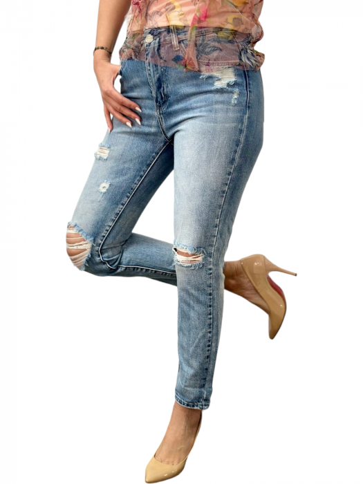Pantaloni dama denim taieturi - AdOro [1]