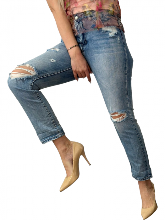 Pantaloni dama denim taieturi - AdOro [2]