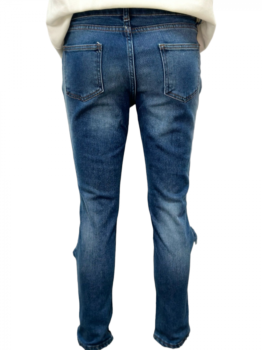 Pantaloni dama denim taieturi si capse - P120 [3]