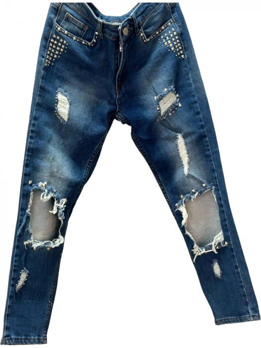 Pantaloni dama denim taieturi si capse - P120 [5]