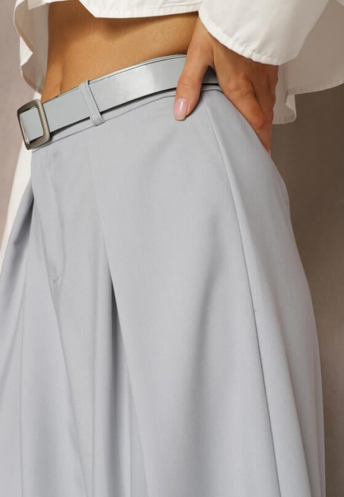 Pantaloni dama evazati si talie inalta - Naoko - bleu [5]