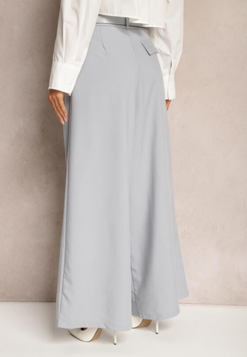 Pantaloni dama evazati si talie inalta - Naoko - bleu [3]