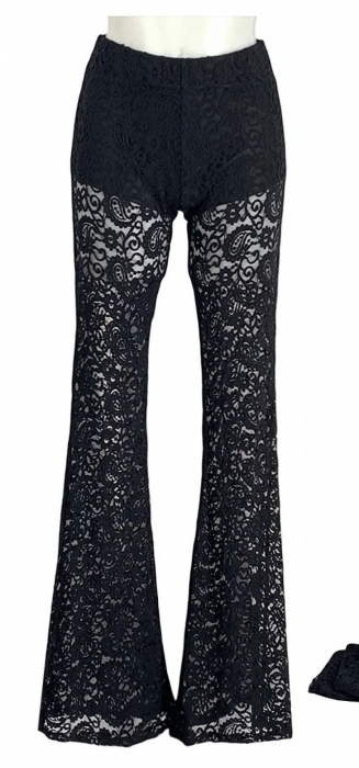 Pantaloni de dantela cu talie inalta si evazati – Stil casual si confortabil - MERT [2]