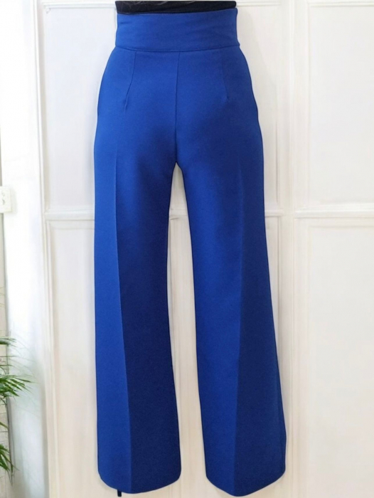 Pantaloni eleganti dama cu nasturi decorativi, croi evazat [2]