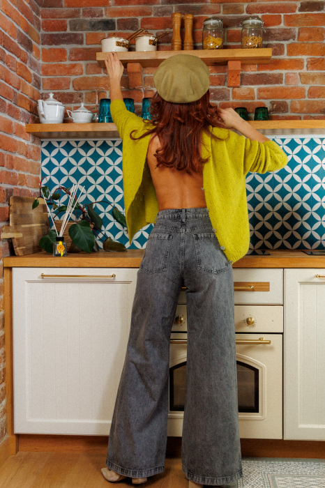 Pantaloni lungi denim - Blugi Evazati - Negri [2]