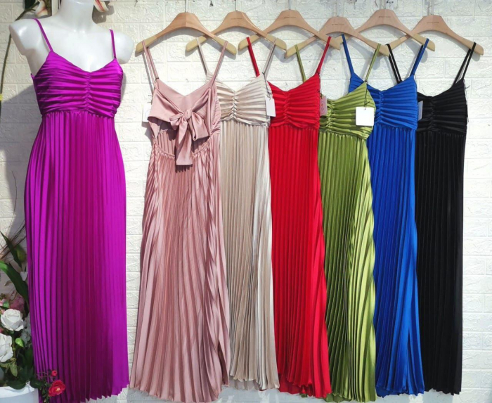 Rochie plisata de damă cu bretele - Mary [4]
