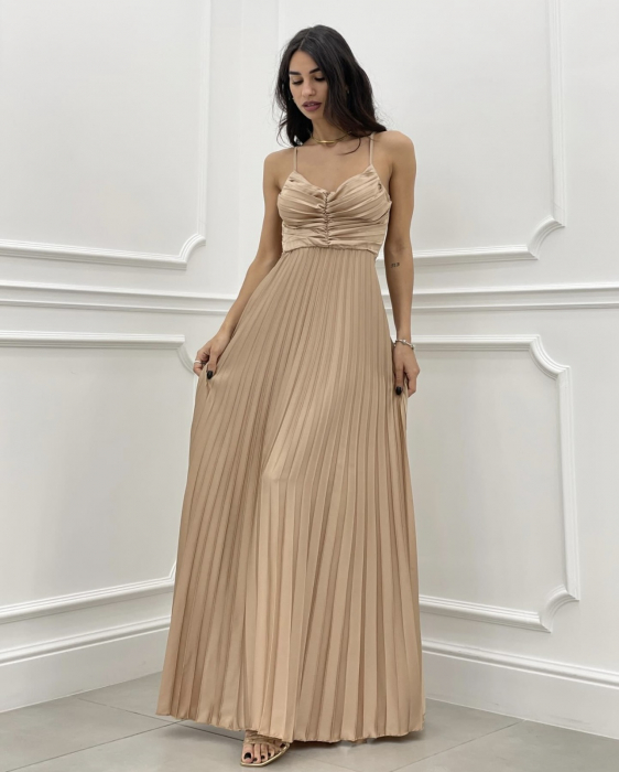 Rochie plisata de damă cu bretele - Mary [1]