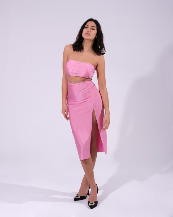 Rochie bodycon sexy cu talie decupata si slit, marime universala S-M, diverse culori [1]