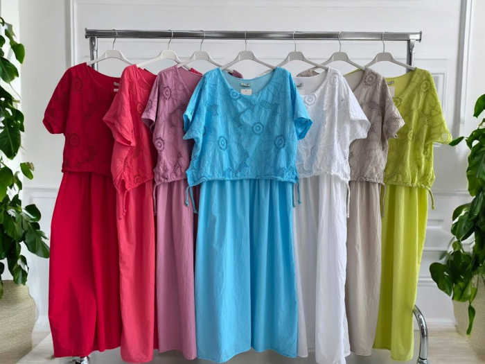 Rochie Bumbac 100% Vara, Croi Larg, Culori Diverse, Marime Universala [2]