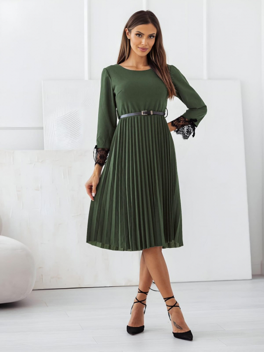 Rochie Midi Plisata cu Curelusa Inclusa [3]