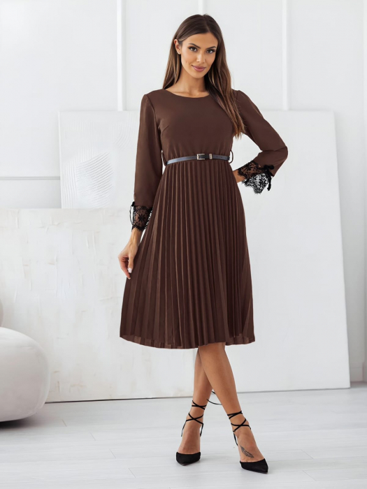 Rochie Midi Plisata cu Curelusa Inclusa [5]