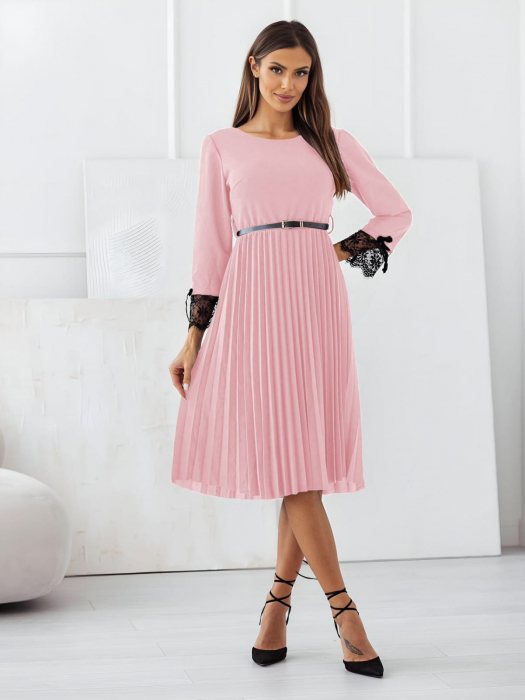 Rochie Midi Plisata cu Curelusa Inclusa [2]