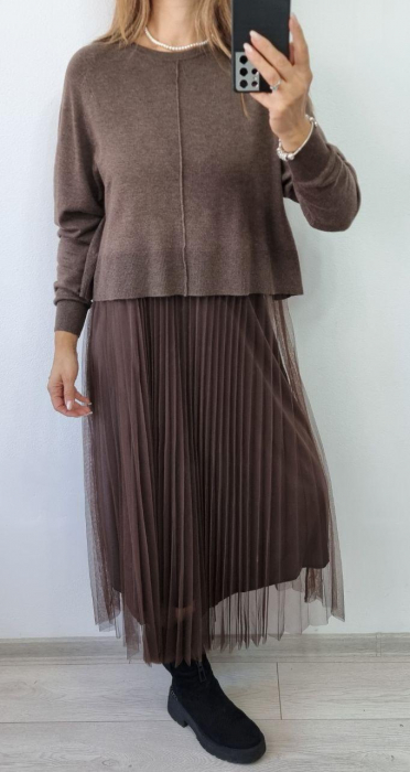 Rochie cu voal si maneca lunga - HEB [3]