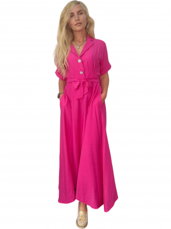 Rochie dama camasa lunga cu cordon - Sophie - Negru [4]