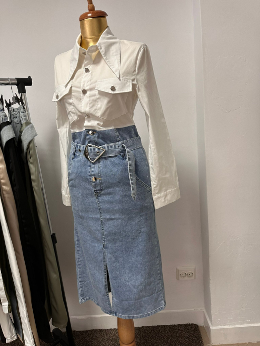 Rochie Dama Denim Blend cu Curea [5]