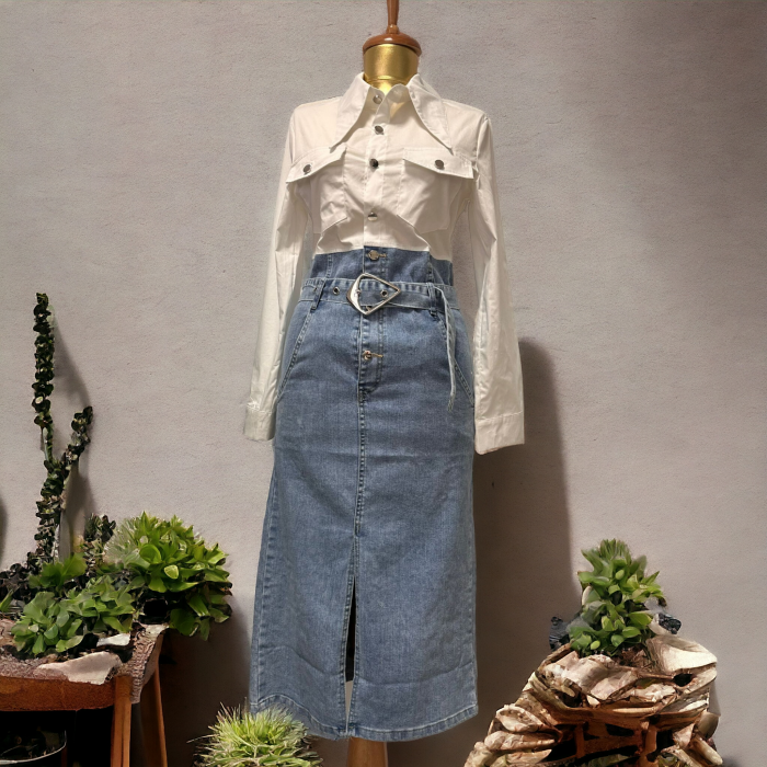 Rochie Dama Denim Blend cu Curea [2]